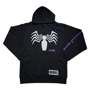 Marvel Venom Men's Graphic Hoodie in Black/ White with Purple, Size Small. NWT!